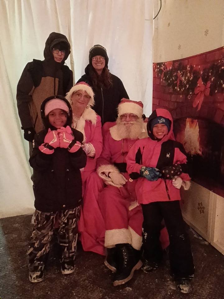 Visiting Santa at Old Fashion Holiday's Event at Love Community Garden